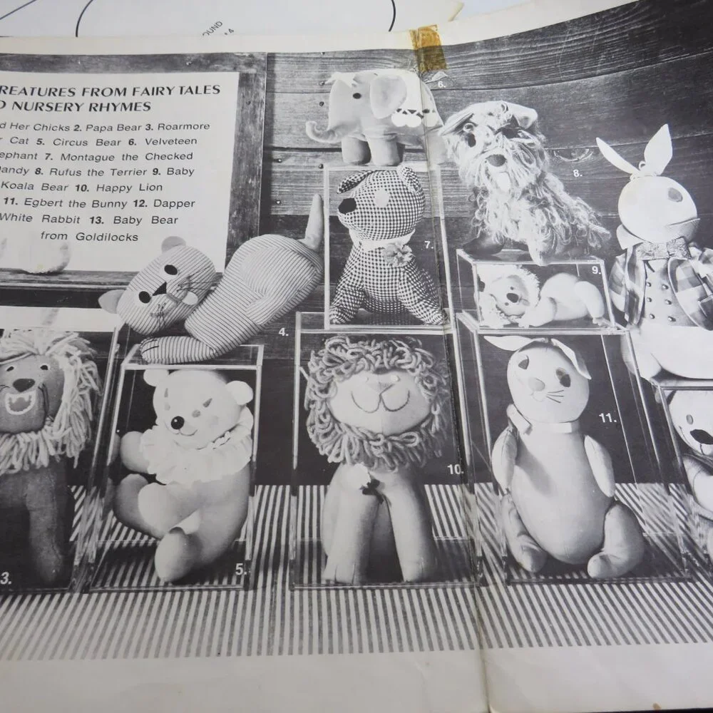 Woman's Day Mag. Nov. 1970 Toy Sewing Patterns UNCUT complete
